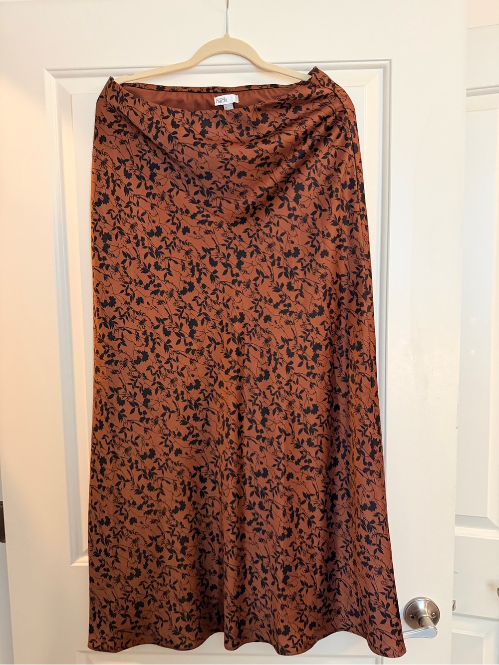 Nordstrom Rack Rust Floral Satin Maxi Skirt